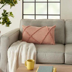 New Distressed Diamonds Textured Throw Pillow